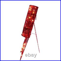 30 LED Twinkling Red Glitter Bow Modern Farmhouse Christmas Hanging Decor