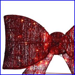 30 LED Twinkling Red Glitter Bow Modern Farmhouse Christmas Hanging Decor