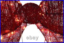 30 LED Twinkling Red Glitter Bow Modern Farmhouse Christmas Hanging Decor