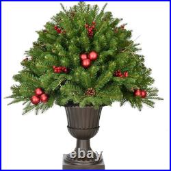 30 in. Artificial Christmas Joyful Porch Tree in Pedestal Urn with Pinecones 30 in. Artificial Christmas Joyful Porch Tree in Pedestal Urn with Pinecones
