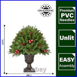 30 in. Artificial Christmas Joyful Porch Tree in Pedestal Urn with Pinecones 30 in. Artificial Christmas Joyful Porch Tree in Pedestal Urn with Pinecones