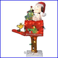 32 LED Lighted Peanuts Snoopy on Mailbox Outdoor Christmas Decoration Clear