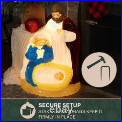 32 Nativity Blow Mold, Lighted Indoor & Outdoor Christmas Decoration, Vintag