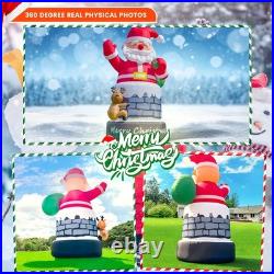 33FT Giant Christmas Inflatable Santa Claus in Chimney with Light Grow Up Xmas
