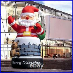 33FT Giant Premium Christmas Inflatable Santa Claus Reindeer Outdoor +Air Blower