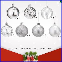 34Ct Christmas Balls Ornaments, 60Mm/2.36 Shatterproof Christmas Tree Ornaments