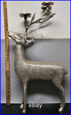 34 Tall Aluminum Christmas Reindeer Candle Holder Candalabra Indoor/Outdoor