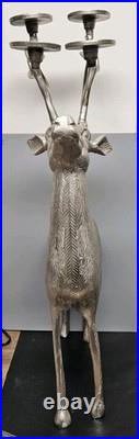 34 Tall Aluminum Christmas Reindeer Candle Holder Candalabra Indoor/Outdoor