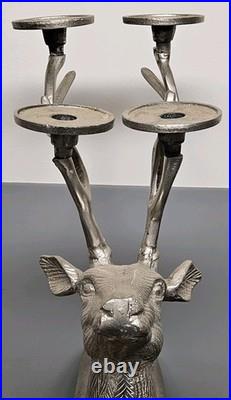 34 Tall Aluminum Christmas Reindeer Candle Holder Candalabra Indoor/Outdoor