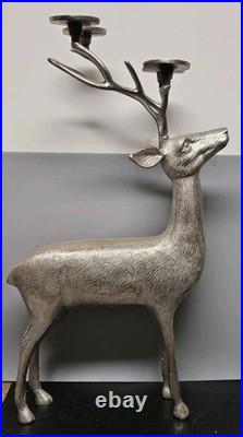 34 Tall Aluminum Christmas Reindeer Candle Holder Candalabra Indoor/Outdoor