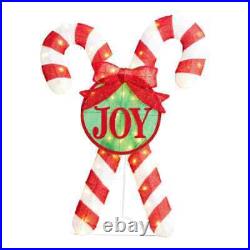 35.5 in. H Lighted Christmas Candy Cane Outdoor Decor with 60 Warm White LED Lig 35.5 in. H Lighted Christmas Candy Cane Outdoor Decor with 60 Warm White LED Lig