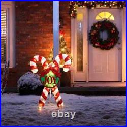 35.5 in. H Lighted Christmas Candy Cane Outdoor Decor with 60 Warm White LED Lig 35.5 in. H Lighted Christmas Candy Cane Outdoor Decor with 60 Warm White LED Lig