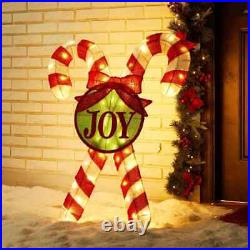 35.5 in. H Lighted Christmas Candy Cane Outdoor Decor with 60 Warm White LED Lig 35.5 in. H Lighted Christmas Candy Cane Outdoor Decor with 60 Warm White LED Lig