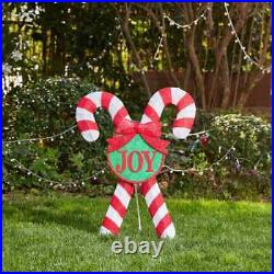35.5 in. H Lighted Christmas Candy Cane Outdoor Decor with 60 Warm White LED Lig 35.5 in. H Lighted Christmas Candy Cane Outdoor Decor with 60 Warm White LED Lig