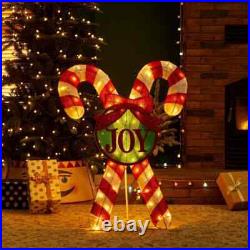 35.5 in. H Lighted Christmas Candy Cane Outdoor Decor with 60 Warm White LED Lig 35.5 in. H Lighted Christmas Candy Cane Outdoor Decor with 60 Warm White LED Lig