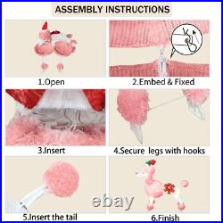 35 Christmas Poodle Dog Decoration with Lights, 3D Pink Dog Lighted-up Outdoo