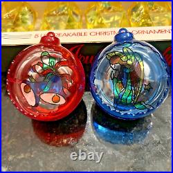 35 Vintage Jewel Brite by Decor Unbreakable Christmas Ornaments Birds Teardrop