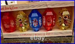 35 Vintage Jewel Brite by Decor Unbreakable Christmas Ornaments Birds Teardrop