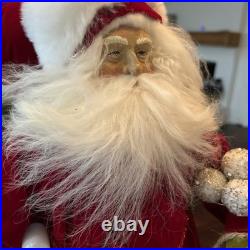 $365 Lynn Haney By One Hundred 80 Degrees Red Santa with Snowman Figurine 20