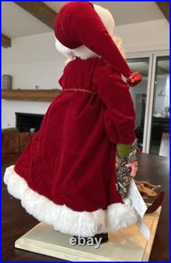 $365 Lynn Haney By One Hundred 80 Degrees Red Santa with Snowman Figurine 20