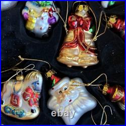 36 Christmas Ornaments Collection Vintage Handblown Handpainted Wood Brass Box 36 Christmas Ornaments Collection Vintage Handblown Handpainted Wood Brass Box