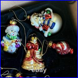 36 Christmas Ornaments Collection Vintage Handblown Handpainted Wood Brass Box 36 Christmas Ornaments Collection Vintage Handblown Handpainted Wood Brass Box