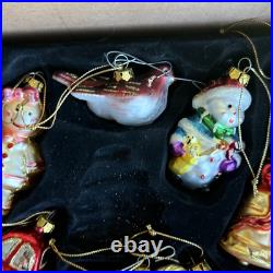 36 Christmas Ornaments Collection Vintage Handblown Handpainted Wood Brass Box 36 Christmas Ornaments Collection Vintage Handblown Handpainted Wood Brass Box