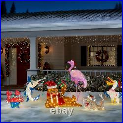 36 LED Pelican Christmas Holiday Outdoor Yard Decoration Warm White w Santa Hat