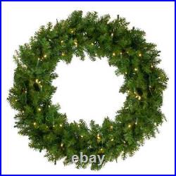 36 in. Green Pre-Lit Rockwood Pine Artificial Christmas Wreath