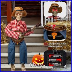 39 Halloween Fall Banjo Playing Skeletons Animated Scarecrow Thanksgiving Dec