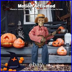 39 Halloween Fall Banjo Playing Skeletons Animated Scarecrow Thanksgiving Dec