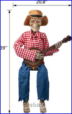 39 Halloween Fall Banjo Playing Skeletons Animated Scarecrow Thanksgiving Dec
