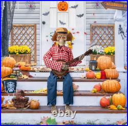 39 Halloween Fall Banjo Playing Skeletons Animated Scarecrow Thanksgiving Dec