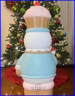 3Ft Indoor Outdoor Sugarplum Pastel Peppermint Cupcake Snowman Christmas Statue