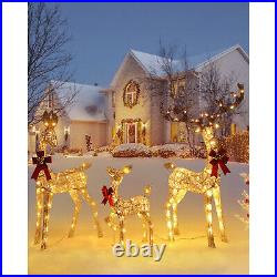 3PCS Large Lighted Reindeer Christmas Decorations 3D Christmas Deer 210 LED H4Y2