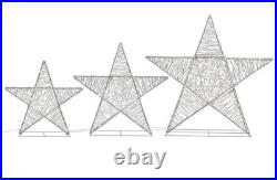 3Piece Star Set with LED Lights 36in 26in 18in