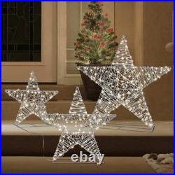 3Piece Star Set with LED Lights 36in 26in 18in