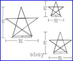 3Piece Star Set with LED Lights 36in 26in 18in