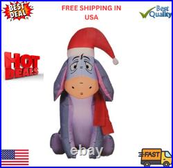3.5' Eeyore Inflatable with Santa Hat Christmas Decoration Outdoor/Indoor
