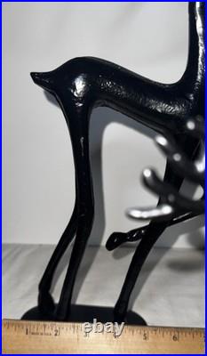 3 Black cast Metal Deer Sculpture pottery barn Minimalist reindeer Christmas