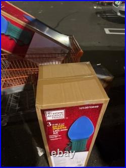 3 FT LED Jumbo Blue Bulb Battery Operated Holiday Yard Decor Prop Blow Mold NEW 3 FT LED Jumbo Blue Bulb Battery Operated Holiday Yard Decor Prop Blow Mold NEW