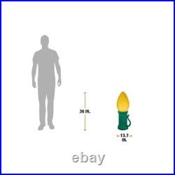 3 FT Yellow LED Jumbo Bulb Easter Blow Mold Battery Operated Yard Decoration