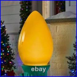 3 FT Yellow LED Jumbo Bulb Easter Blow Mold Battery Operated Yard Decoration