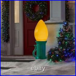 3 FT Yellow LED Jumbo Bulb Easter Blow Mold Battery Operated Yard Decoration