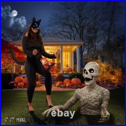 3 Ft. Halloween Groundbreaker Mummy Scary Outdoor Yard Lawn Graveyard Decoration