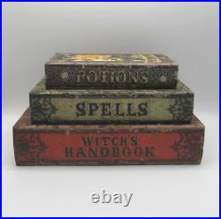 3 Halloween Witch's Handbook Spells & Potions Retro Style Faux Books Stash Boxes 3 Halloween Witch's Handbook Spells & Potions Retro Style Faux Books Stash Boxes