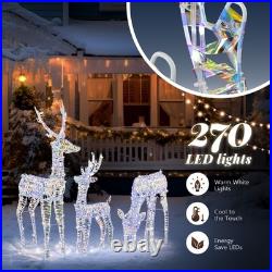 3 PCS Christmas Reindeer Family Lighted Deer Set for Indoor Outdoor Yard Decor