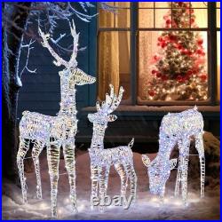 3 PCS Christmas Reindeer Family Lighted Deer Set for Indoor Outdoor Yard Decor