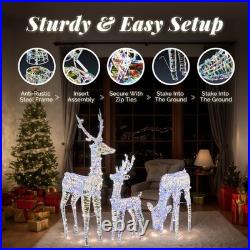 3 PCS Christmas Reindeer Family Lighted Deer Set for Indoor Outdoor Yard Decor