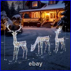 3 PCS Christmas Reindeer Family Lighted Deer Set for Indoor Outdoor Yard Decor